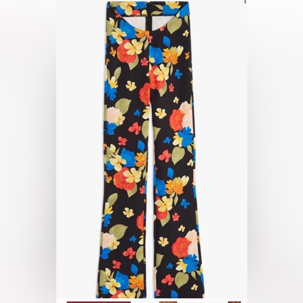 SCOOP FRONT TROPICANA HighWaisted PANTS from WeWoreWhat Floral Neon - Picture 2 of 4